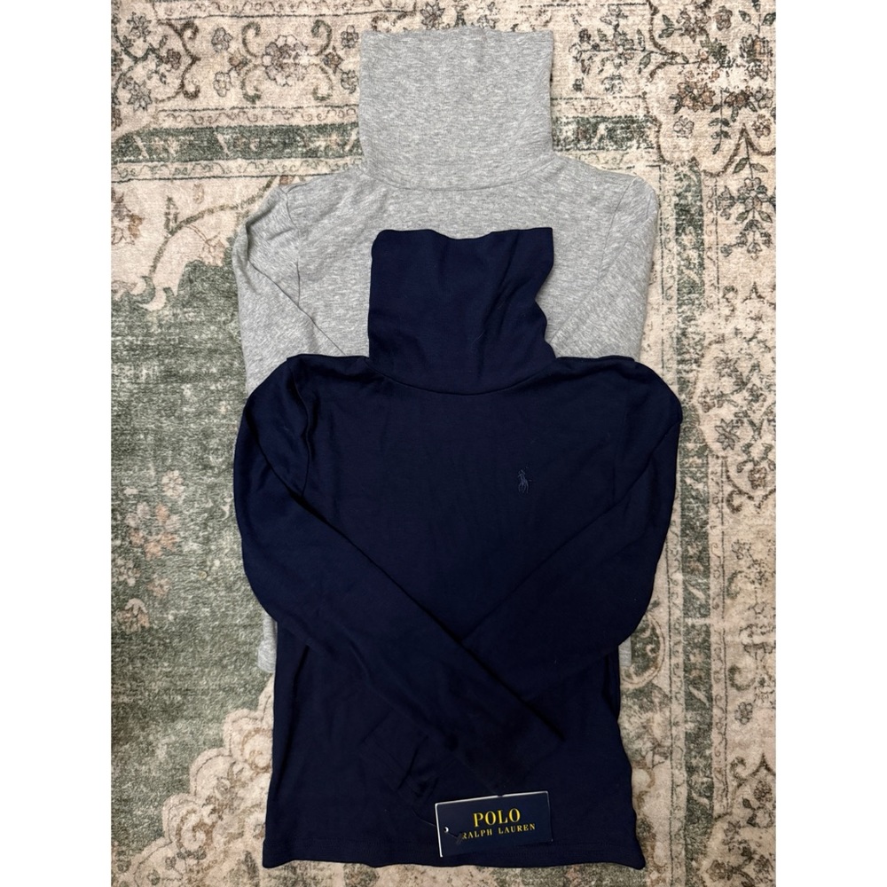 NWT Polo Ralph Lauren Gray and Navy Turtleneck / Longsleve Set